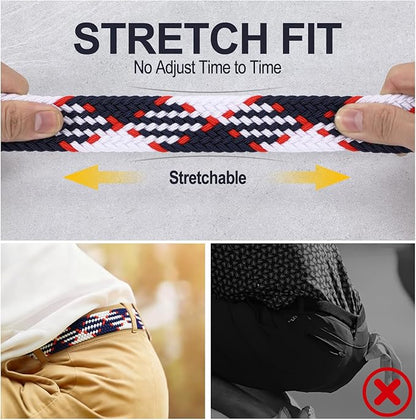XZQTIVE Braided Belt Stretch Belt for Men and Women Multicolored Woven Golf Belt Elastic Jean Belts