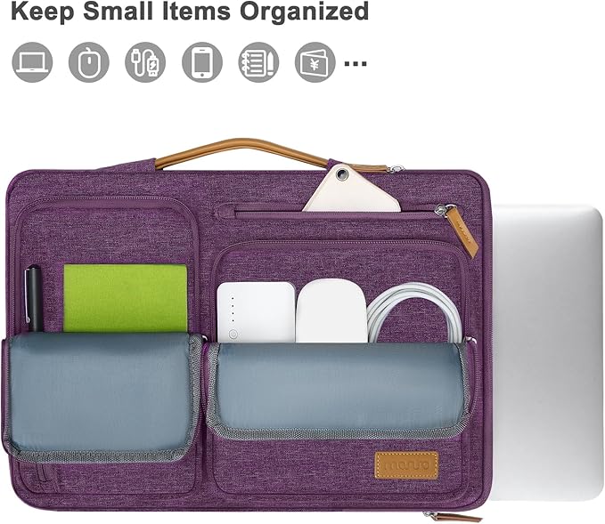 MOSISO 360 Protective Laptop Case 16 inch, 15-15.6 inch Laptop Sleeve Compatible with MacBook Pro 16, HP Acer Dell Lenovo ASUS, Side Open Carrying Case with 4 Zipper Pockets&Handle, Argyle Purple