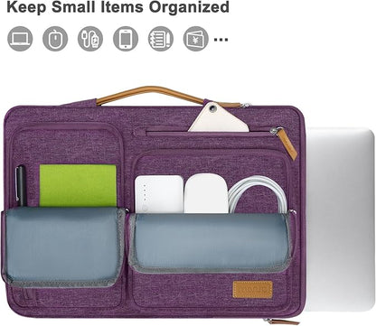 MOSISO 360 Protective Laptop Case 16 inch, 15-15.6 inch Laptop Sleeve Compatible with MacBook Pro 16, HP Acer Dell Lenovo ASUS, Side Open Carrying Case with 4 Zipper Pockets&Handle, Argyle Purple