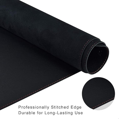 ZORESYN PU Leather Desk Pad (55.1"x15.8") - Waterproof Office Desk Mat for Keyboard and Mouse - Black Extended Mouse Pad with Nonslip Base