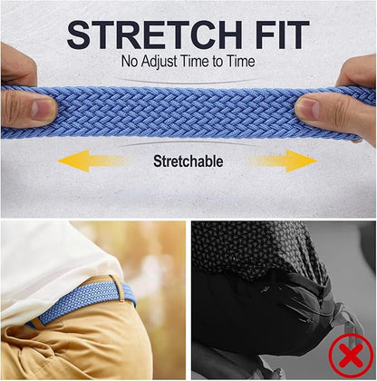 XZQTIVE Braided Belt Stretch Belt for Men and Women Multicolored Woven Golf Belt Elastic Jean Belts