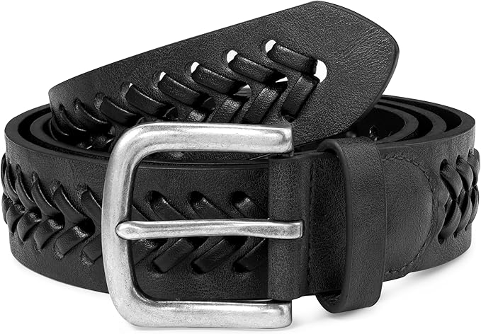 MILORDE Leather Braided Belts for Men, Handmade, Causal Woven Leather Jeans daily wear