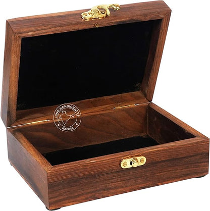 Rosewood Handmade Wooden Urn Tree of Life Engraving Handcarved Jewellery Box for Women-Men Jewel | Home Decor Accents | Decorative Boxes | Storage & Organiser (7" x 5.5" x 3.5", Tree - 11)