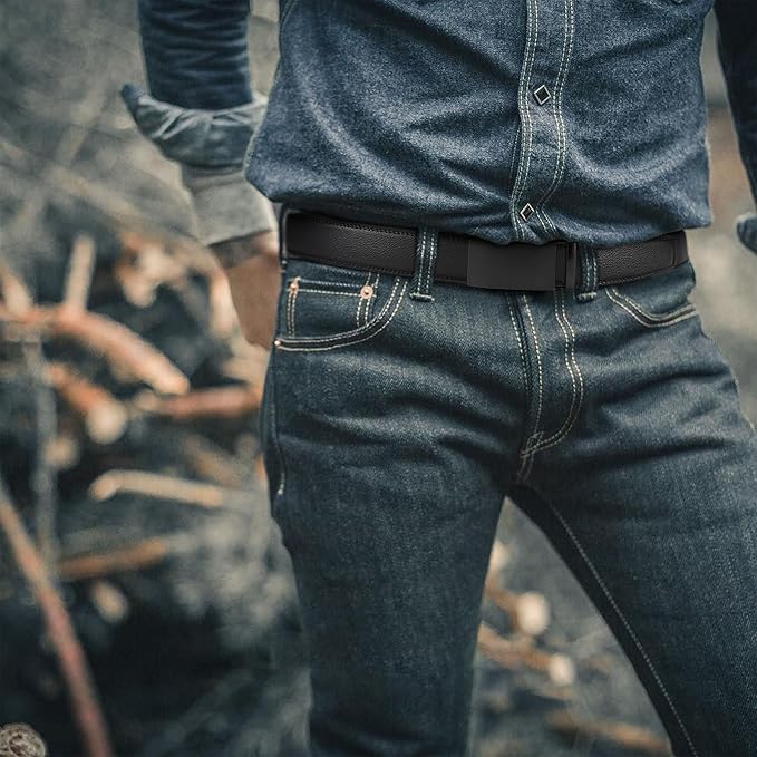 CHAOREN Leather Ratchet Belt Men 2 Pack - Customizable Fit, Effortless Style (35mm)