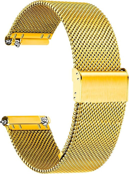 TStrap Mesh Watch Band Metal - Black Quick Release Watch Bands for Men Women - Stainless Steel Smart Watches Strap Bracelet Replacement - 10mm 12mm 14mm 16mm 18mm 20mm 22mm