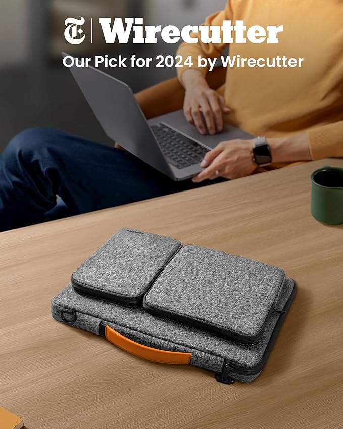 tomtoc Laptop Shoulder Bag for 2026 14 Inch MacBook Pro M5/M4/M3/M2/M1 Pro/Max 2026-2021, 13.5-14.4 Surface Laptop 7/6/Studio 2, Surface Book 3, 360 Protective Case Fit Asus VivoBook
