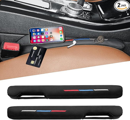 Sports Style Leather Car Seat Gap Filler Spacer Universal Seat Gap Filler Plug Compatible with BMWSeries M1 M3 M5 X1 X5 X6 Z4 3 5 7 Series Console Stop Things from Dropping