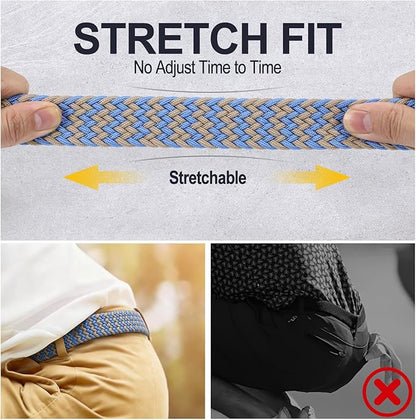 XZQTIVE Braided Belt Stretch Belt for Men and Women Multicolored Woven Golf Belt Elastic Jean Belts