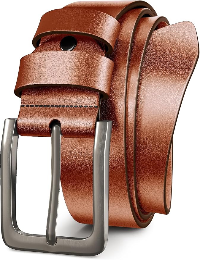 Mens Dress Belt,Genuine Casual Leather Belts for Men 1.5" Width