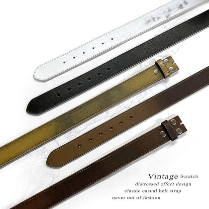 BS57 Classic Vintage Casual Jean Replacement Belt Strap or Belt 1-1/2"(38mm) Wide, Multi-Style Options