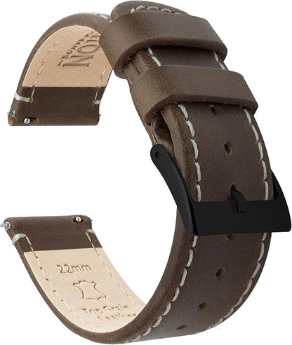 BARTON WATCH BANDS - Top Grain Leather Watch Bands Compatible with Apple Watch Models - 1, 2, 3, 4, 5, 6, 7, 8, 9, 10, SE, Ultra & Ultra 2