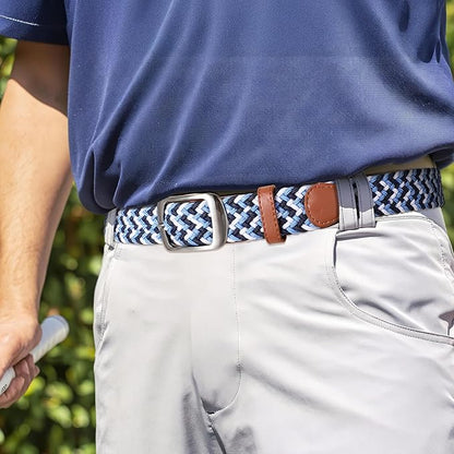 XZQTIVE Braided Belt Stretch Belt for Men and Women Multicolored Woven Golf Belt Elastic Jean Belts
