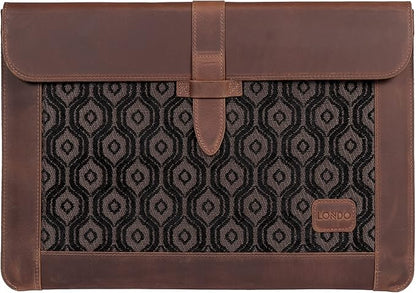 LONDO Leather Sleeve Compatible with MacBook Pro 14 & Air 13-13.3 Inch (M5, M4, M3, M2, M1, Pro, Max) & iPad Pro 12.9, Premium Top Grain Leather Laptop Bag, Cinnamon 2020 to 2026 Models