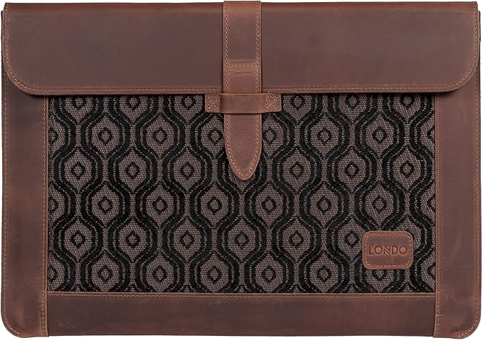 LONDO Leather Sleeve Compatible with MacBook Pro 16 & MacBook Pro 15 Inch (M5, M4, M3, M2, M1, Pro, Max), Premium Top Grain Leather Laptop Bag, Cinnamon 2020 to 2026 Models