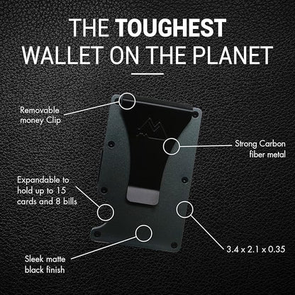 Mountain Voyage Co Minimalist Wallet for Men & Women - Slim RFID Wallet, Scratch Resistant, Credit Card Holder & Money Clip, Easily Removable Money & Cards, (Matte Grey)