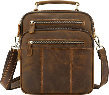 Jack&Chris Leather Messenger Bag for Men, Man Purse Crossbody Bags for Work Business