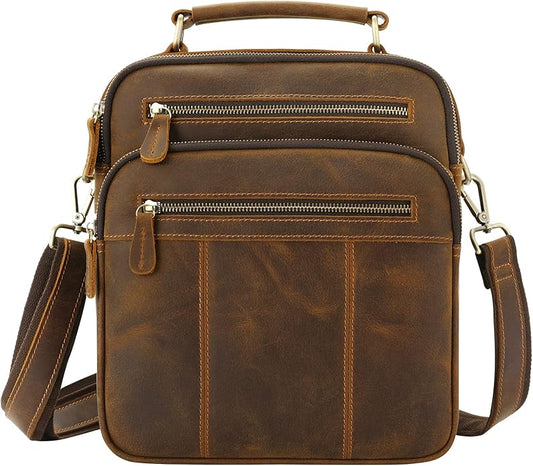 Jack&Chris Leather Messenger Bag for Men, Man Purse Crossbody Bags for Work Business