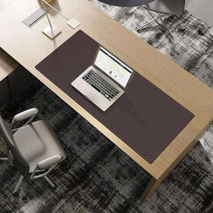 Cacoy 40" x 16" PU Leather Desk Pad Blotters, XXL Large Computer Mouse Pad for Office and Home Work, Waterproof Desk Mat Protector Gaming Keyboard Mousepad (Dark Brown)