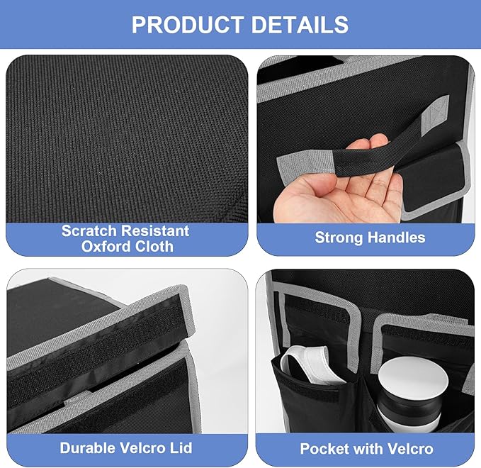 Seat Extender for Dogs up to 200lbs, Back Seat with Storage Pockets, Collapsible Front & Backseat Extender for Large, Medium and Small Dogs(Grey&Black)