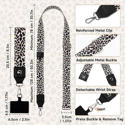 FUVLIFE Phone Lanyard Crossbody Wrist Strap, Adjustable Clip and Go Strap for Phone with Wallet Crossbody, Phone Strap with Zippered Pouch, Universal Hands-Free for All Cell Phone
