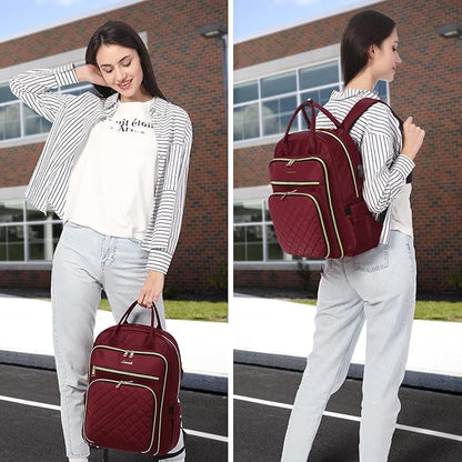 LOVEVOOK Laptop Backpack for Women, Water Resistant Travel Work Backpacks Purse Stylish College Business Teacher Nurse Computer Bag with USB Charging Port, Fits 17" Laptop