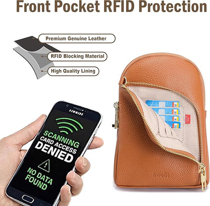 INICAT RFID Blocking Sling Bag, Anti Theft Crossbody Bag for Women, Travel Fanny Pack Style Purse, Vegan Leather
