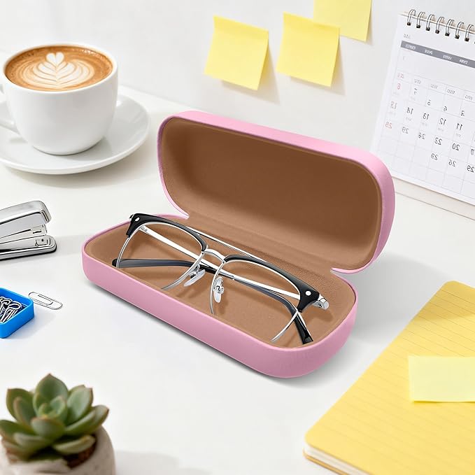 Glasses Case Large Hard Shell Eyeglasses Case PU Leather Protective for Sunglasses Eyeglasses