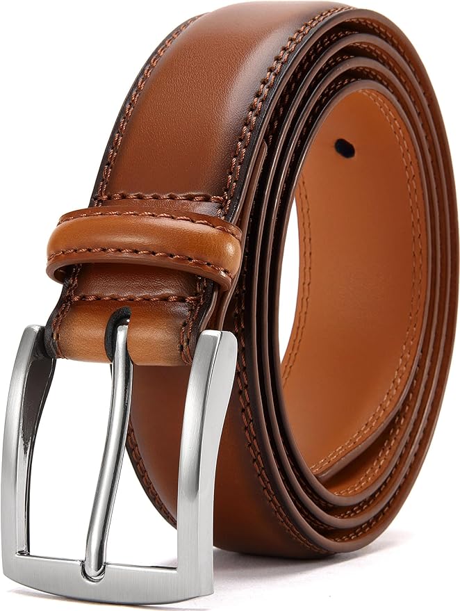 DOOPAI Mens Dress Belt - Genuine Leather Dress Belts For Men,Casual Suit Jeans Belt-Single Prong Buckle black belt