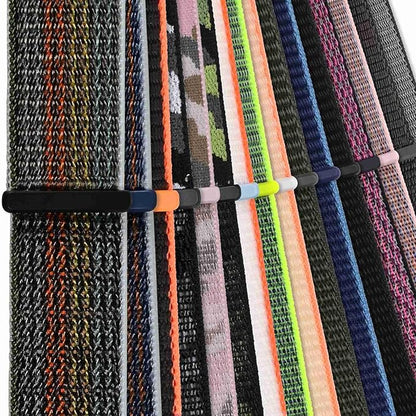 WOCCI 18mm Adjustable Nylon Watch Band, Quick Release Sport Loop Strap (Bright Yellow/Grey)