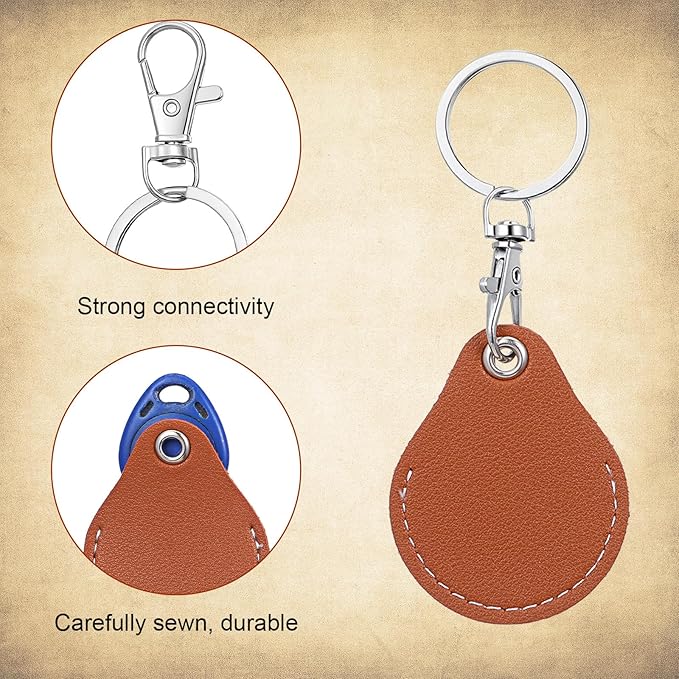 8 Pack Leather Key Fob Holder PU Leather Keychain Key Holder Proximity ID Card Keychain Protector Case Cover for Keychains General Keys Fob for ID Cards Keys