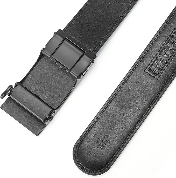BOSTANTEN Mens Belt Leather Ratchet Belt For Men Dress and Casual with Adjustable Buckle, Trim to Fit