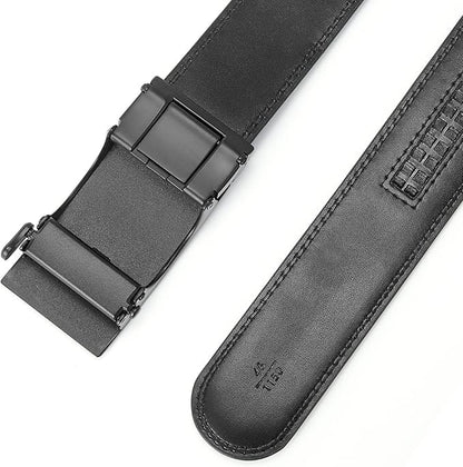 BOSTANTEN Mens Belt Leather Ratchet Belt For Men Dress and Casual with Adjustable Buckle, Trim to Fit