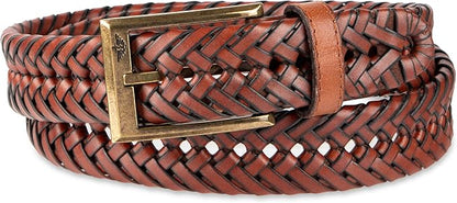 DOCKERS Men's Braided Leather Belt, Fully Adjustable Casual Strap for Everyday Wear