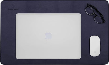 Gallaway Leather Desk Mat - Office Writing Desk Pad, Medium 24" x 14" Navy Blue, Gift Ready Elegant Computer Desk Cover Protector