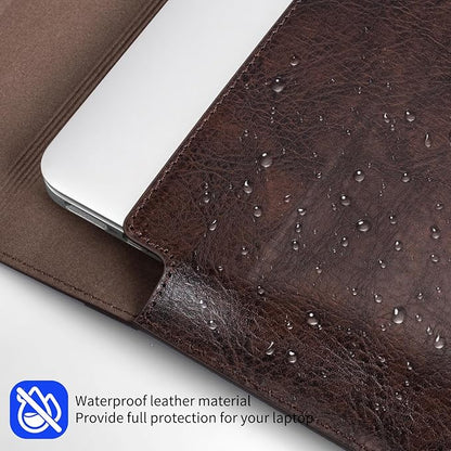 16 inch Genuine Leather Laptop Sleeve for MacBook Pro 16 Inch M4 M3 M2 M1 Pro/Max＆MacBook Air 15 Inch M4 M3 M2 Case,Premium Protective Case Cover with Magnetic Closure-Vintage Dark Brown