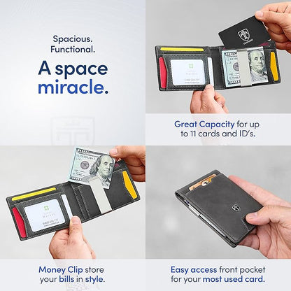 TRAVANDO Mens Wallet with Money Clip AUSTIN RFID Blocking Bifold Credit Card Holder for Men with Gift Box