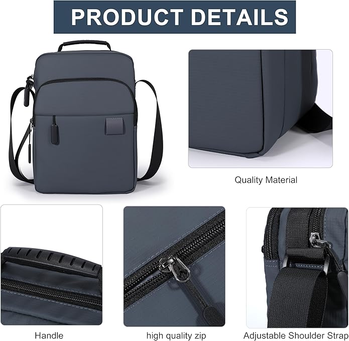 Messenger Bag for Men Sling Bag Anti Theft Crossbody Shoulder Bag Large Capacity Business Satchel for Travel Work