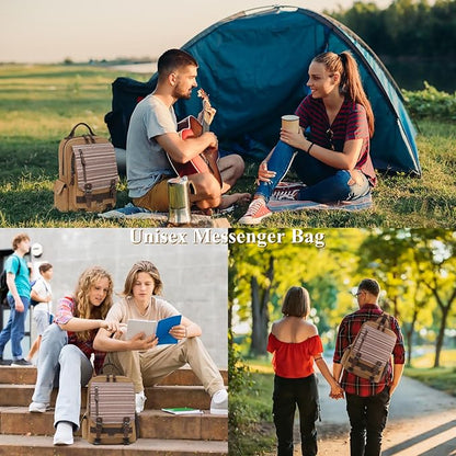 Leaper Retro Crossbody Bag Sling Bag Canvas Messenger Bag for Men Women Shoulder Bag Crossbody Handbags Satchel Travel Bag