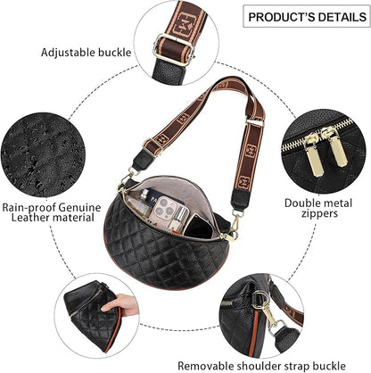 Eslcorri Small Crossbody Sling Bag for Women Trendy - Fanny Packs Leather Chest Belt Bum Bag Anti Theft Purse for Travel