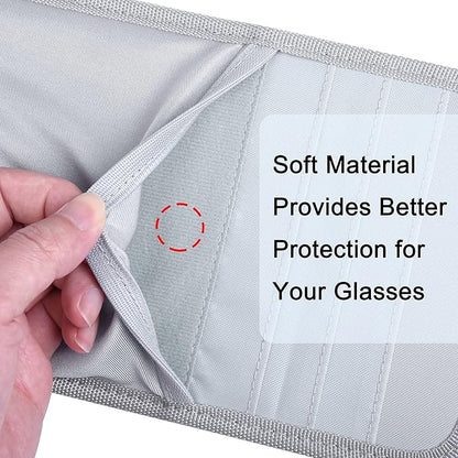 Car Sun Visor Organizer, Auto Storage Pouch with 3 CD Sleeves, Pen Holder, Strap & Pocket for Sunglass, Document, Card - Gray