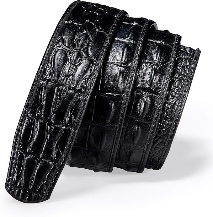 Dubulle Designer Mens Belts, Sliding Automatic Buckle Ratchet Dress Belt TOP Genuine Leather Strap Gifts