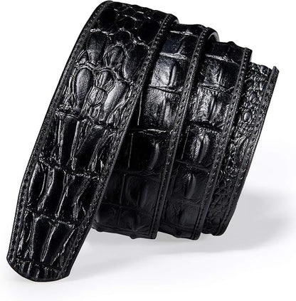 Dubulle Designer Mens Belts, Sliding Automatic Buckle Ratchet Dress Belt TOP Genuine Leather Strap Gifts