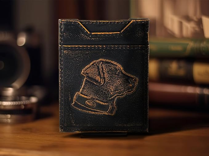 ZEP-PRO Lab Burnished Leather Magnetic Front Pocket Wallet, Slim Stylish for Men