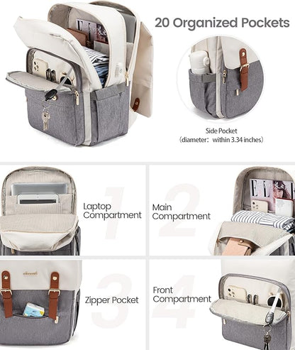 LOVEVOOK Travel Laptop Backpack Purse for Women Fashion Vintage Computer Backpack 15.6 Inch Large Teacher Nurse Backpack Casual Daypack for Business Work College