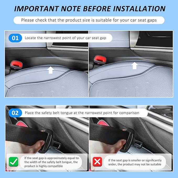 2PCS 3 in 1 Car Seat Gap Filler Organizer with Emergency Hammer,Upgraded Car Seat Gap Plug with Storage Slot & Cars Hook,Versatile in Between Cars Seats Catcher for Gaps Blocking