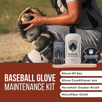 Rhino Wax - Baseball Glove Conditioner Kits - Clean, Condition, and Maintain Your Baseball Glove with one of Our 3 Maintenance Kits - Protect Your Mitts - Proudly Made in USA (Not China)