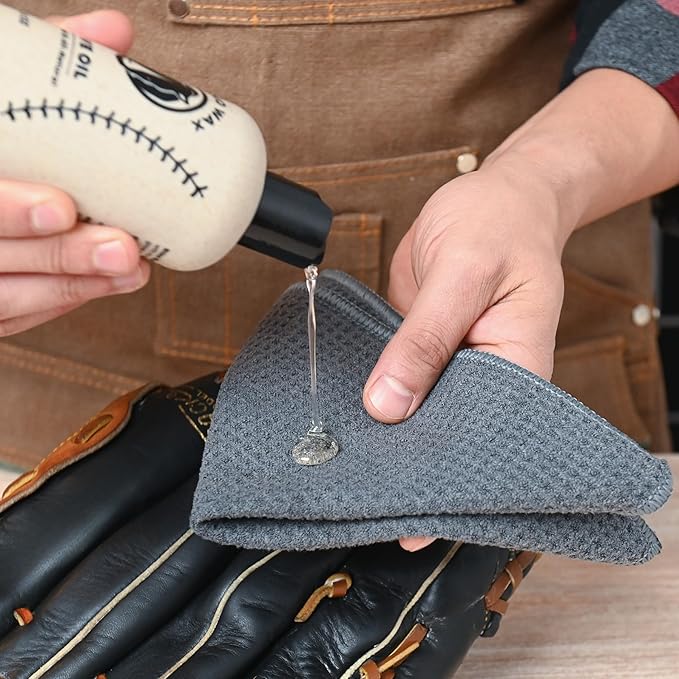 Rhino Wax - Baseball Glove Oil 8 oz (Not Made in China) - Softens & Hydrates Leather Fibers - Improves Ball Gloves Flexibility - Break in Mitts Fast - Natural Ingredients - Proudly Made in the USA