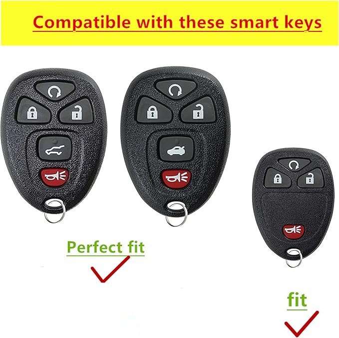 for Chevrolet Key Fob Cover Fit for Chevy Suburban Tahoe Traverse Buick Enclave Cadillac Escalade GMC Yukon