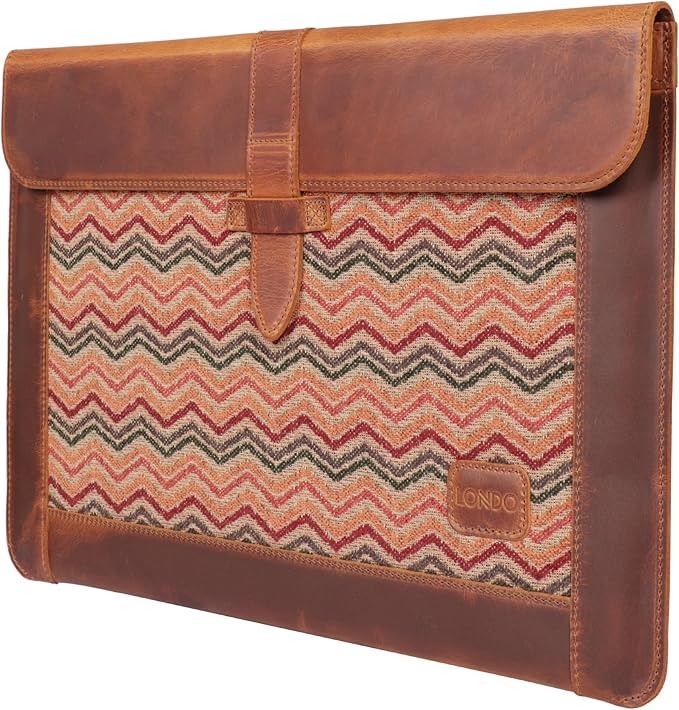 LONDO Leder Hülle Kompatibel mit MacBook Pro 14 & Air 13-13.3 Zoll (M5, M4, M3, M2, M1, Pro, Max) & iPad Pro 12.9, Premium Vollleder Laptop Tasche, Camel Modelle 2020 bis 2026