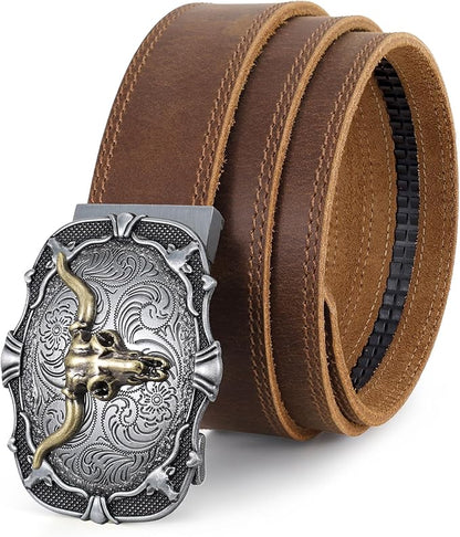 Mens Leather Belt, Ratchet Belts for Men Full Grain Leather Handmade, 100% Italian Top Genuine Leather Dress Belt